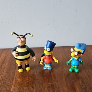 Vintage Y2K Playmates Toys Simpsons Characters Bartman, Bumblebee Man, Fall Out